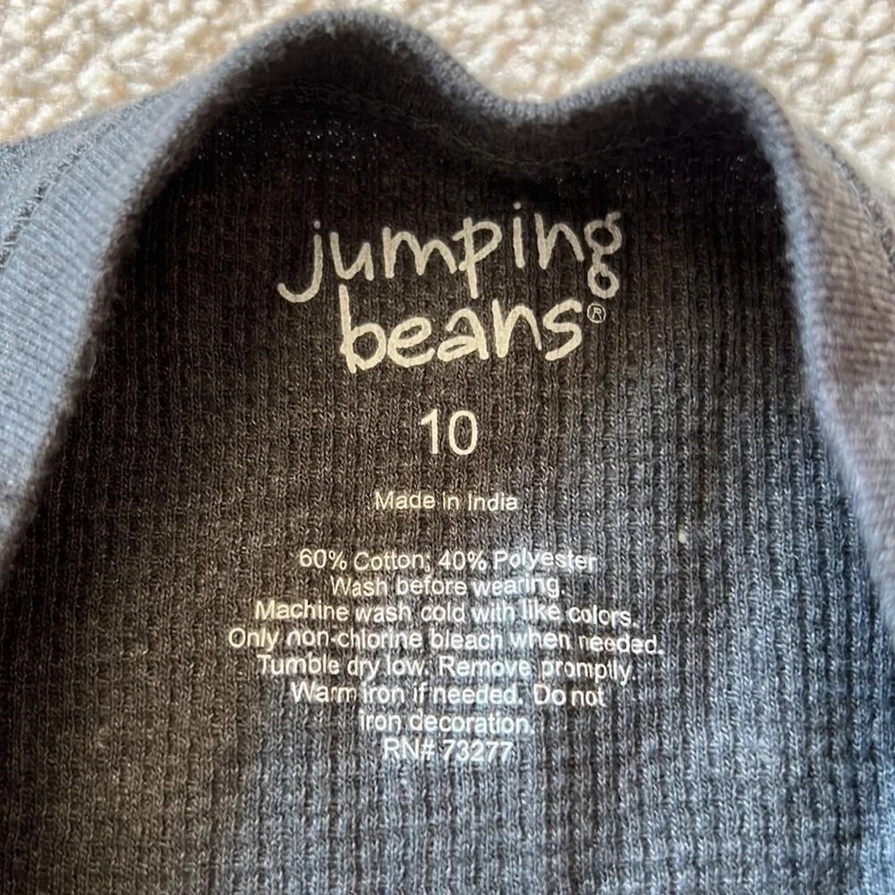 Jumping Beans Boys Charcoal Gray Long Sleeve Thermal Top Size 10